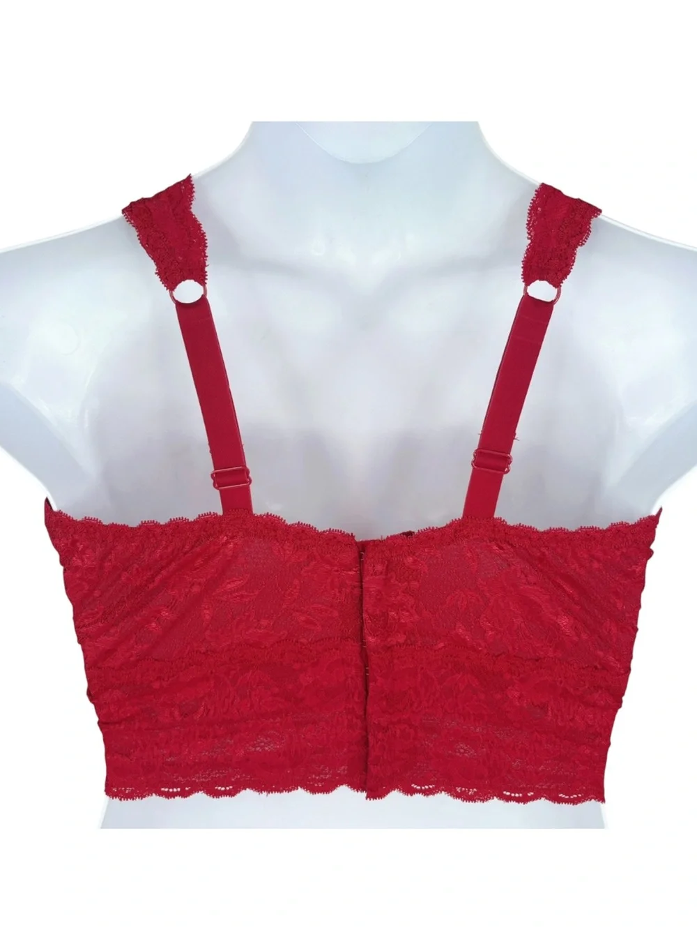 Cosabella Never Say Never Curvy Plungie Longline Bralette sz XL * Crimson Red